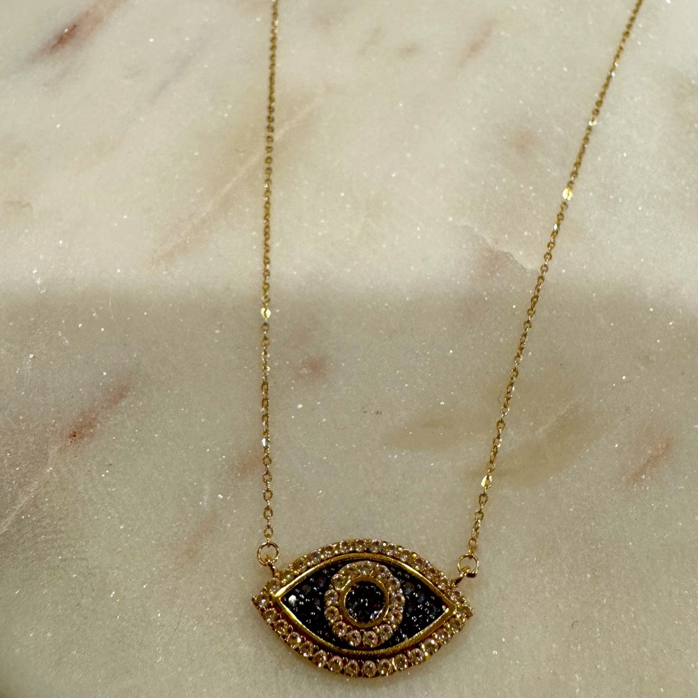 Dainty Gold Evil Eye Necklace